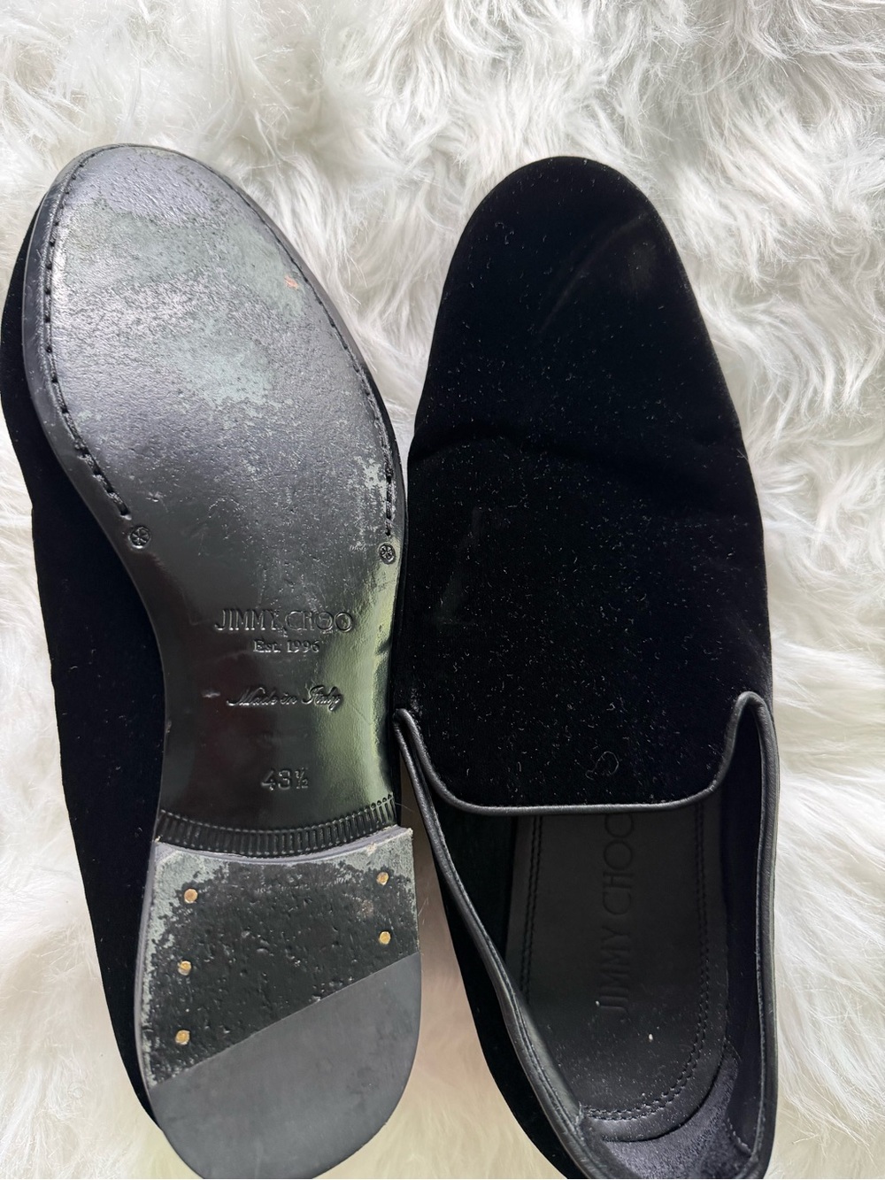 Jimmy Choo Black Velvet Men’s Slip-On Loafers